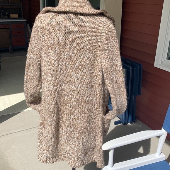 Talbots variegated weave long line open front cardigan. Pockets and high… - Picture 5 of 10